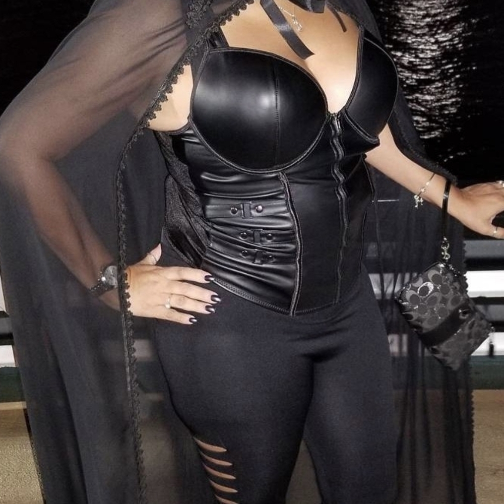 Black Faux Leather Corset